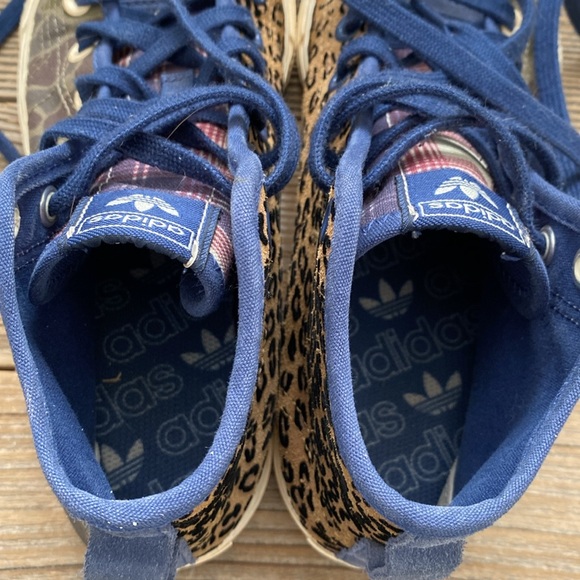 Adidas Nizza HI RF Camo-Leopard-Plaid-Blue Suede high top sneakers. M6.5/W8.5. - Picture 5 of 10